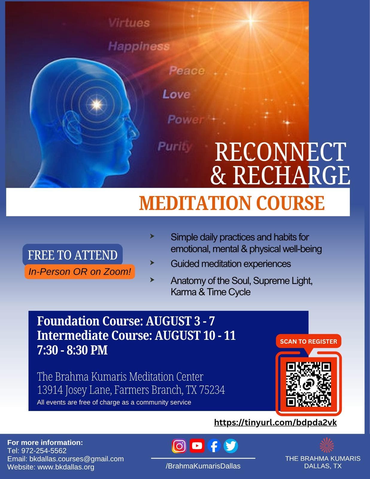 Reconnect & Recharge with Raja Yoga Meditation