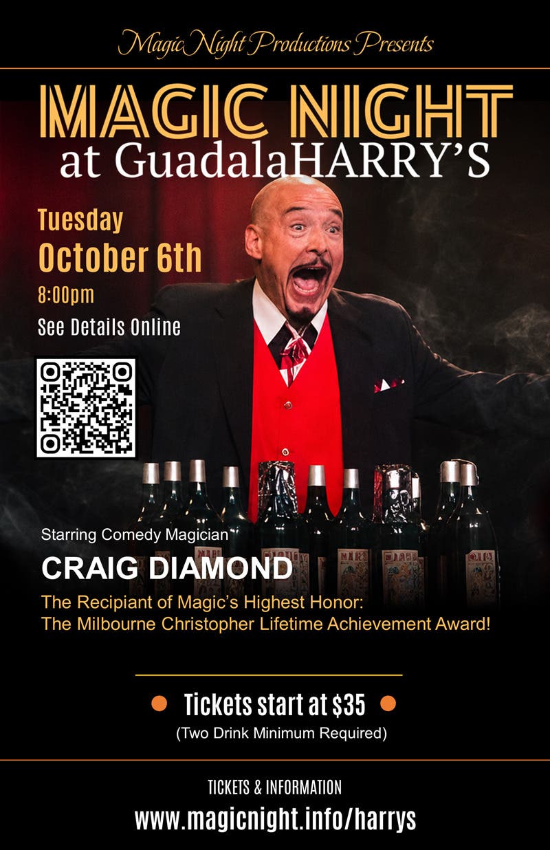 MAGIC NIGHT AT GUADALAHARRY'S – A Night of Comedy, Magic & Mind-Reading!