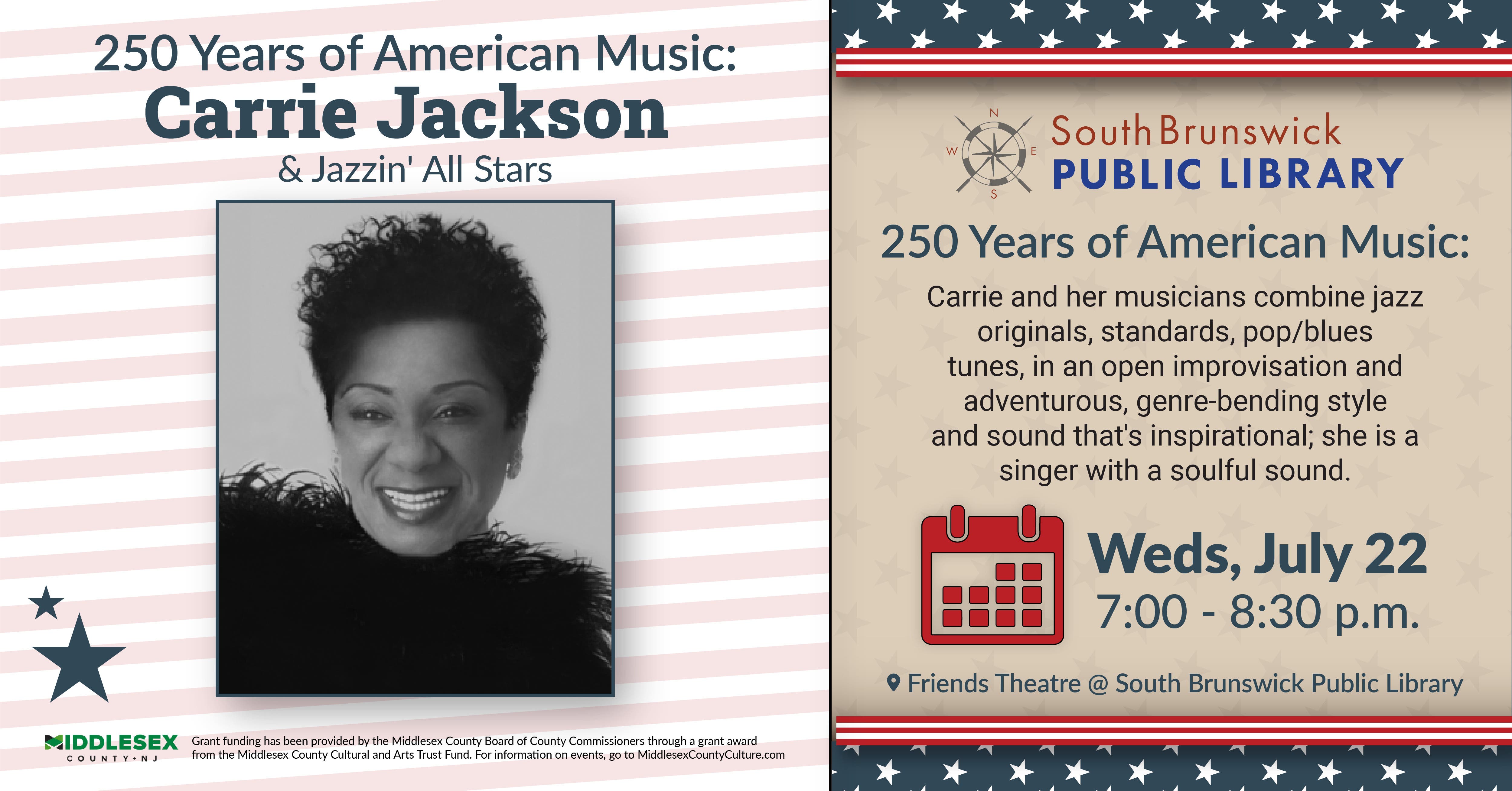 250 Years of American Music: Jazz Night Carrie Jackson and her All Star Band