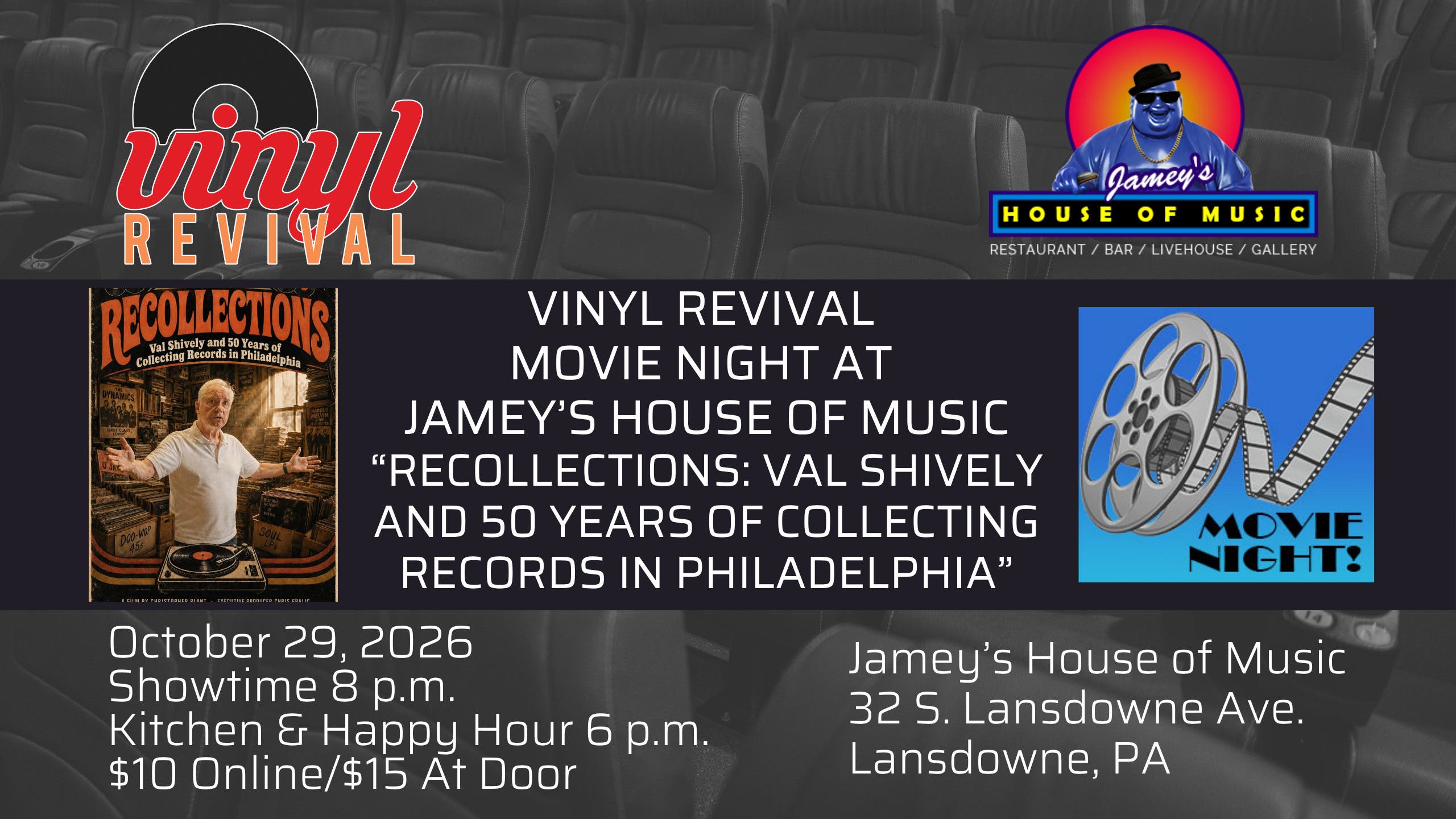 Vinyl Revival Movie Night at Jamey's House of Music