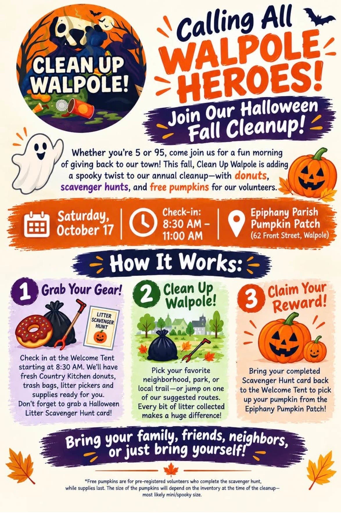 Clean Up Walpole! Halloween Fall Cleanup