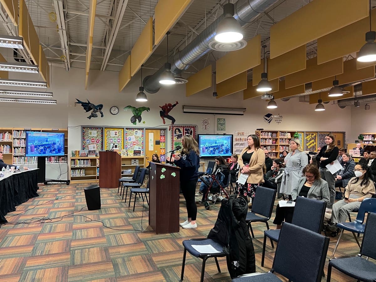Babylon Alumni and Allies For Change members Barbara Maier, Darcy Bennett, and Carolyn El Serafi, spoke at Monday night's board meeting, and stressed that the community must work together.