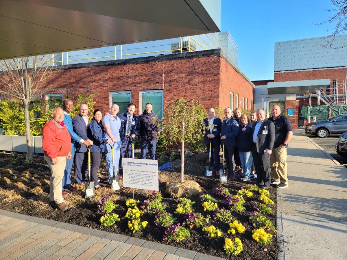 South Shore University Hospital, along with Northwell's ten birthing hospitals, planted one sapling tree on Friday. 