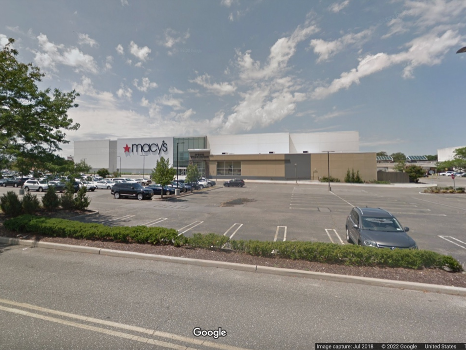 Suffolk County Police are searching for two suspects who cause damage in Macy's, located in the South Shore Mall.