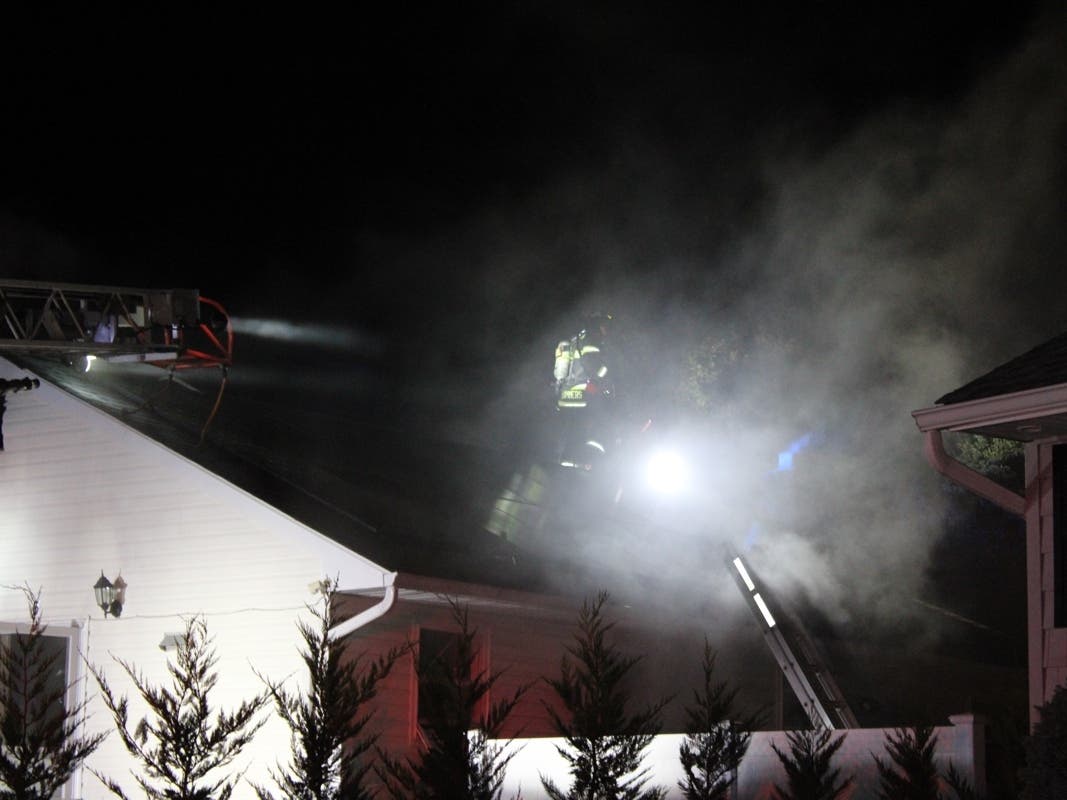 The residence went aflame early Wednesday morning, police said.