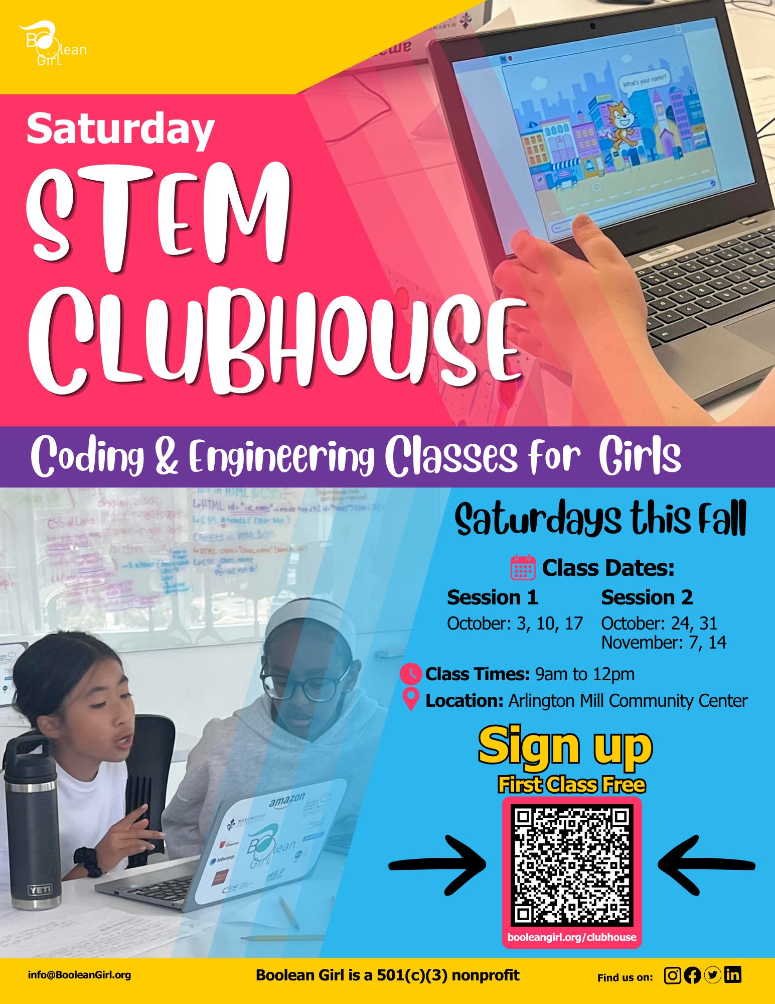 Free STEM Clubhouse for Girls grades 6-8