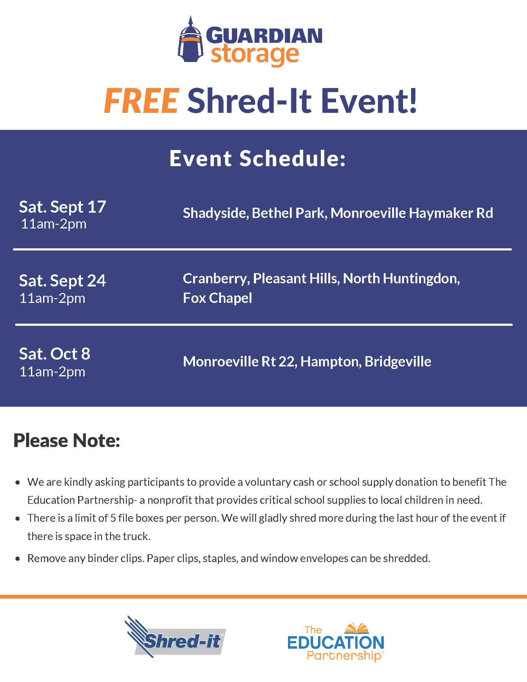 Sep 17 | Guardian Storage Free Shred-It Event | Pittsburgh, PA Patch