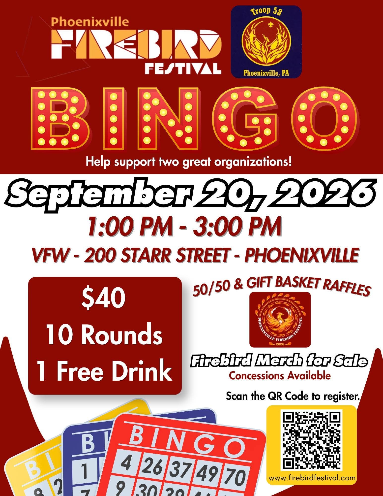 Phoenixville Firebird Festival + Troop 58 Bingo
