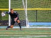 Goalkeeper, Justin Scavalla (Jr) distributes the ball after making a save