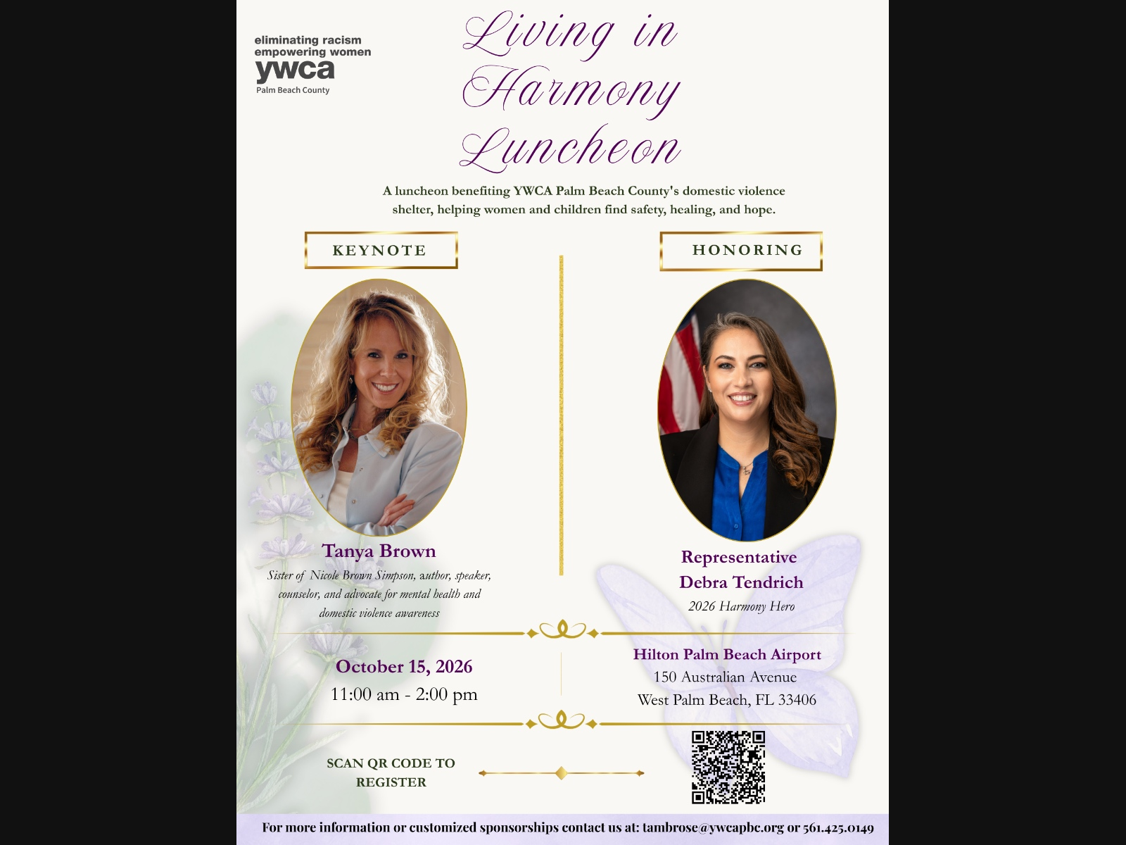 YWCA Palm Beach County will host the Living in Harmony Luncheon, presented by Dr. Heidi Schaeffer and the Heidi Schaeffer, M.D. Charitable Trust