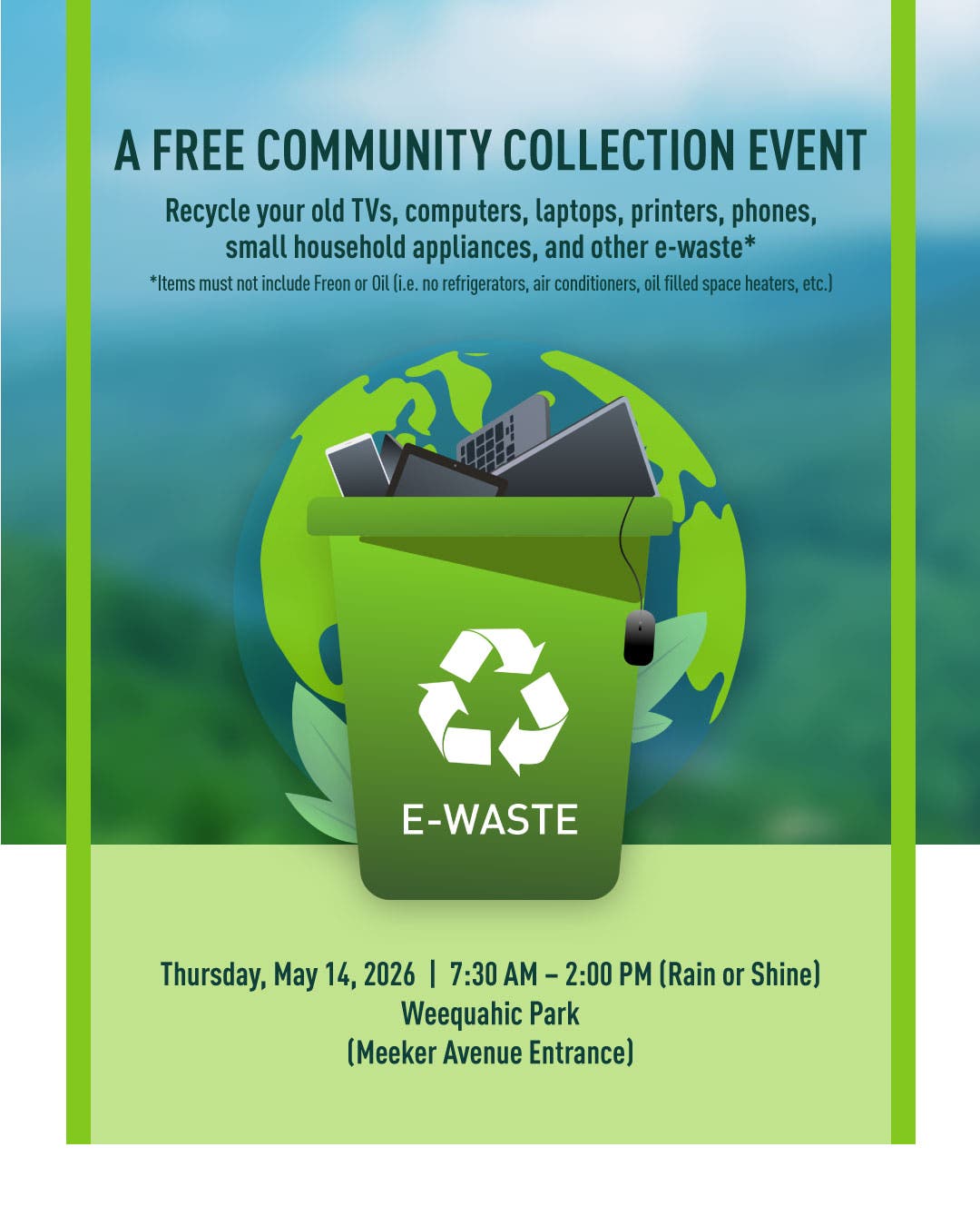 Free Electronic Waste Collection Event on Thursday, May 14