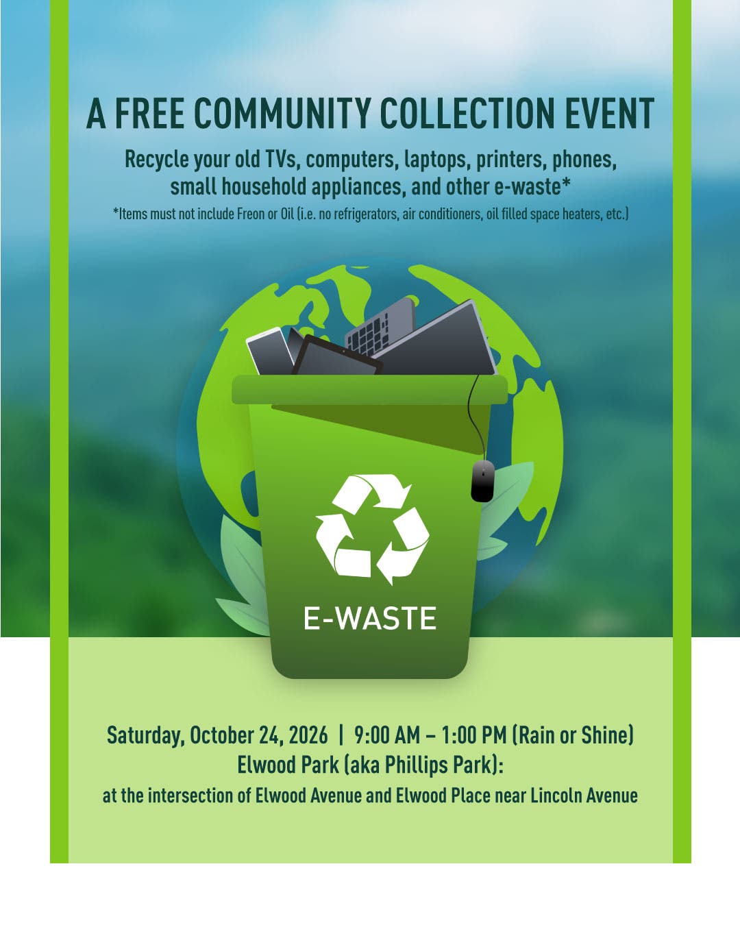 Free Electronic Waste Collection Event on Saturday, October 24