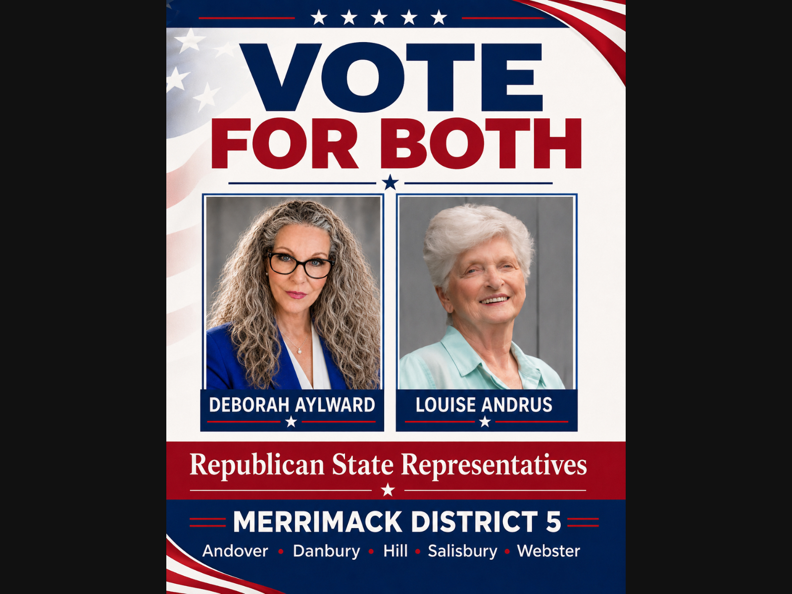 Remember: You get TWO VOTES for State Representative, TWO will be elected.In past elections HUNDREDS of votes were wasted (i.e. undervotes). Vote for TWO on Nov.3rd!! 