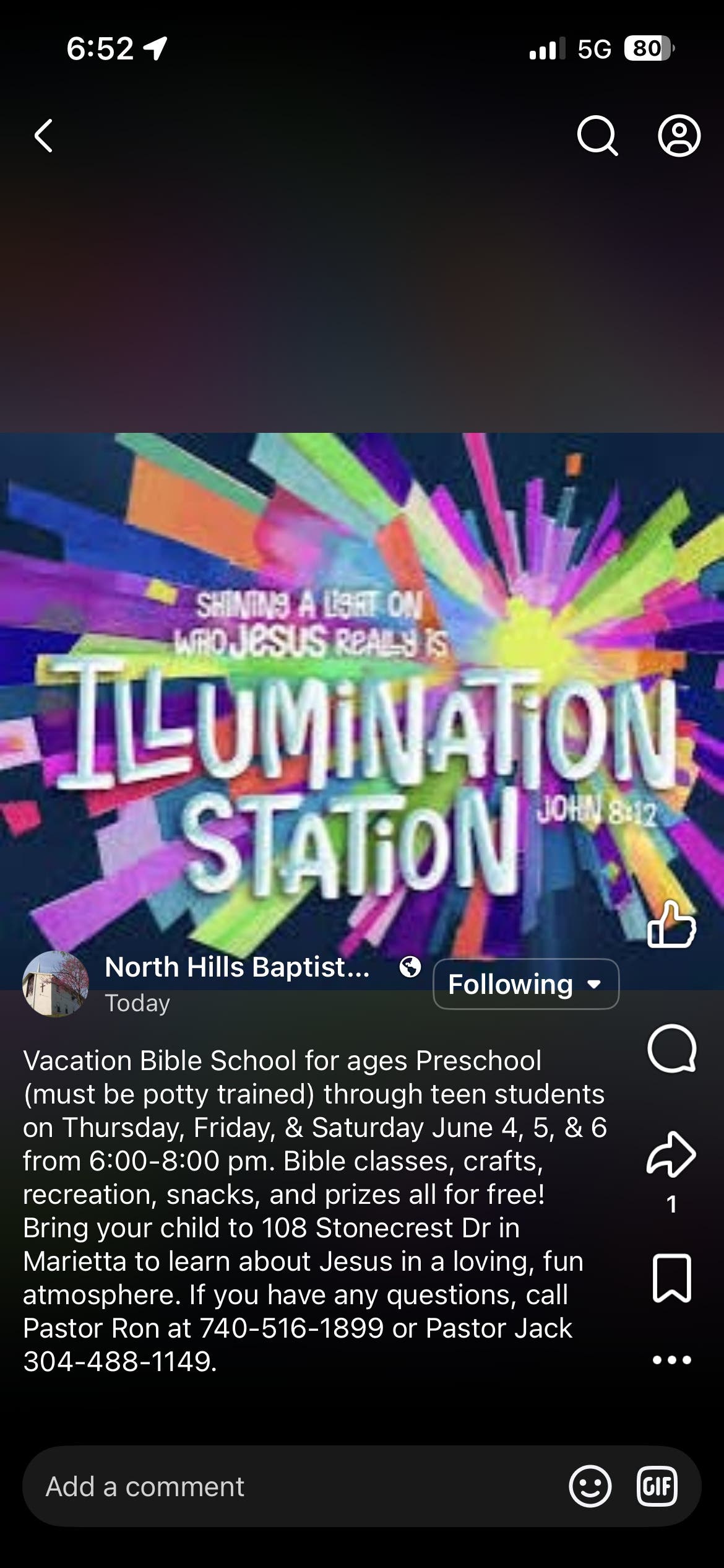 “Illumination Station” Vacation Bible School