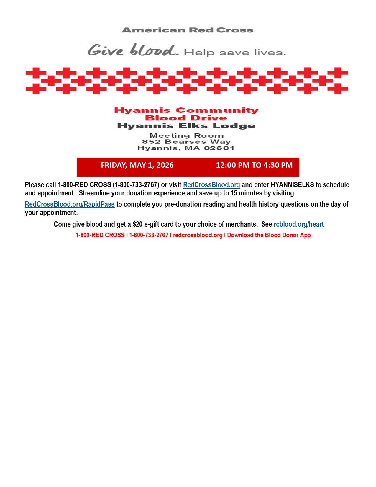 Hyannis Community Blood Drive