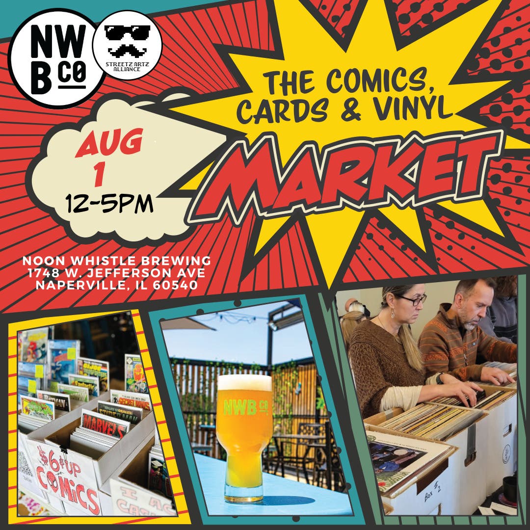 Comics, Cards & Vinyl Market.  Sip. Shop. Collect. Repeat.