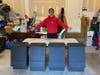 Eagle Scout Noah Kaplan with four bat nursery boxes he built and donated to Parsippany’s Bat Protection Project