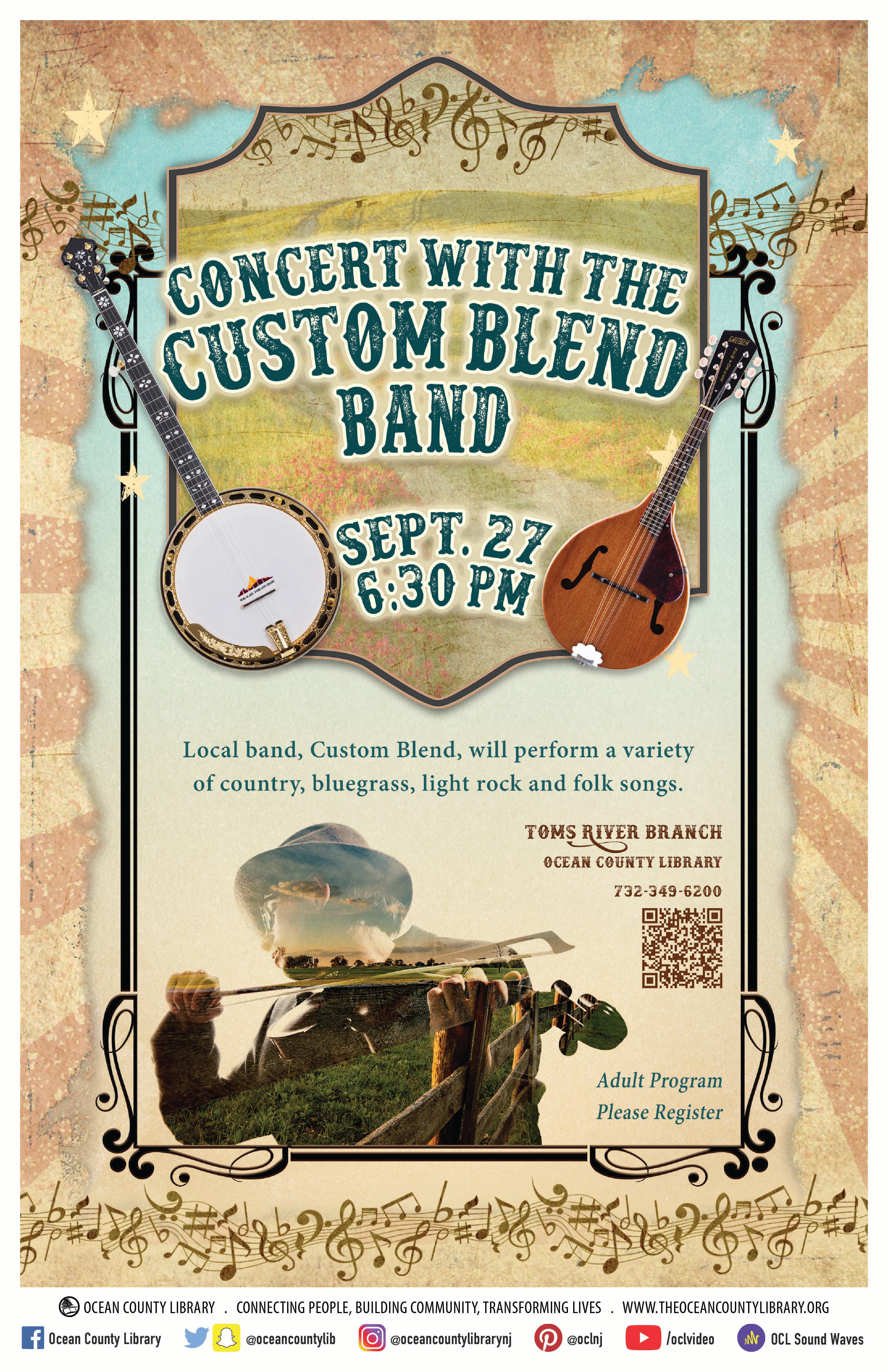 Sep 27 Concert with Custom Blend Band Toms River, NJ Patch