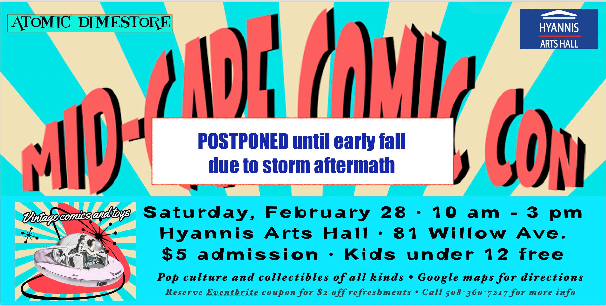 Mid-Cape Comic Con • POSTPONED due to storm aftermath
