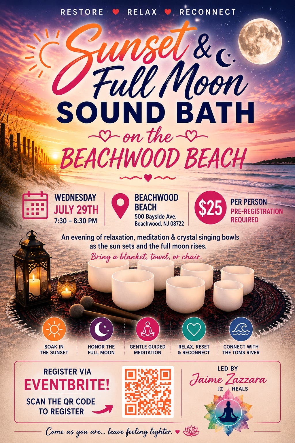 Sunset & Full Moon Sound Bath on the Beach
