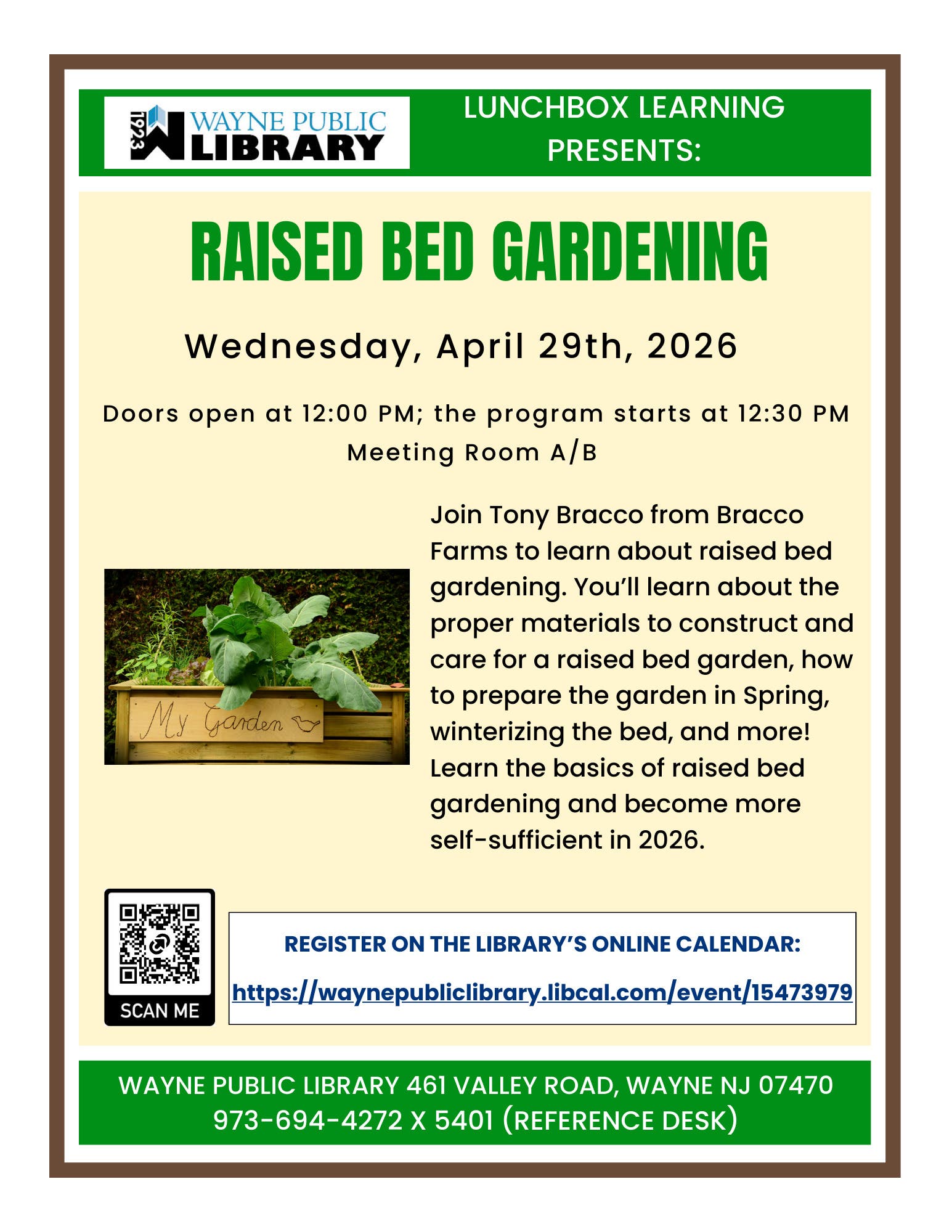	 Lunchbox Learning Series: Raised Bed Gardening