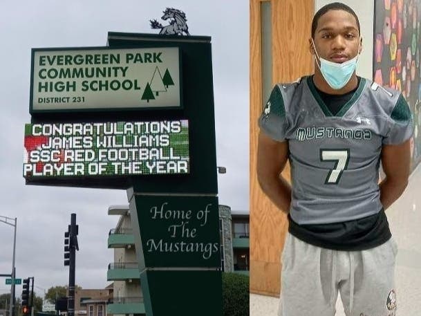 James Williams was wearing his #7 Mustangs jersey Thursday when he found out he was named the conference football player of the year. 