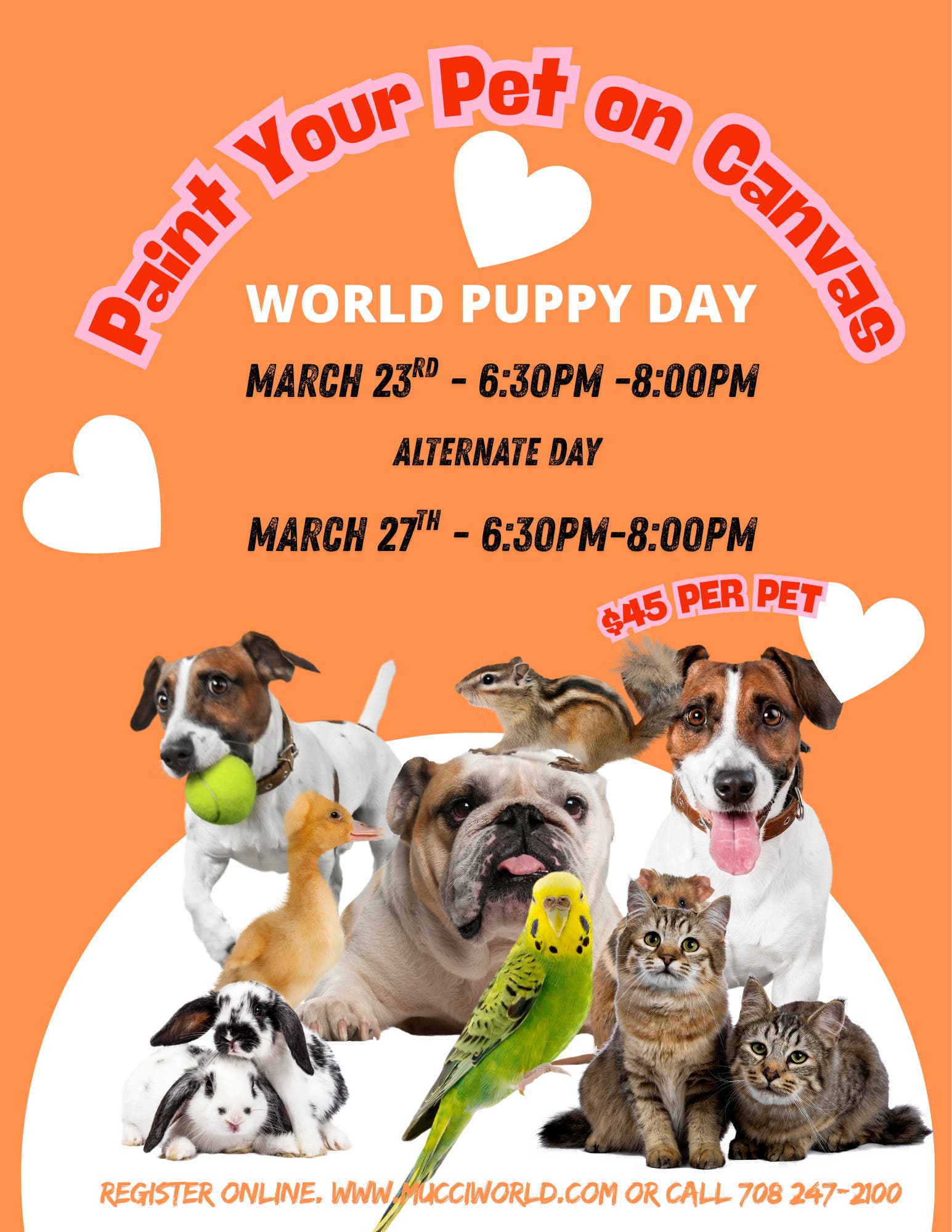 Subject: Paint Your Pet on Canvas – World Puppy Day Event at Mucci World