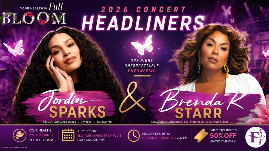 Grammy-Nominated Superstars Jordin Sparks and Brenda K. Starr Headline Your Health in Full Bloom 202