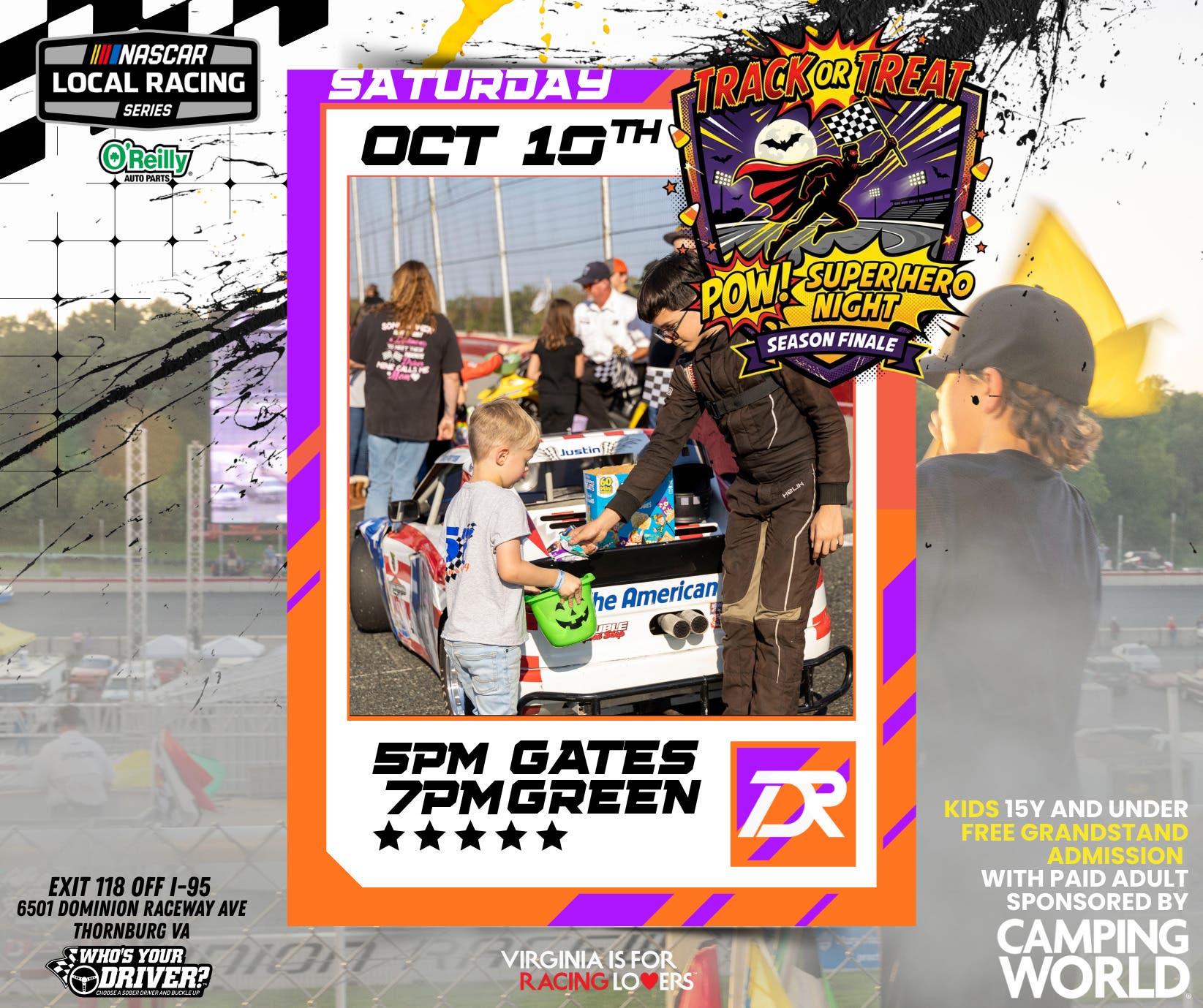 Super Hero Track or Treat Night at Dominion Raceway
