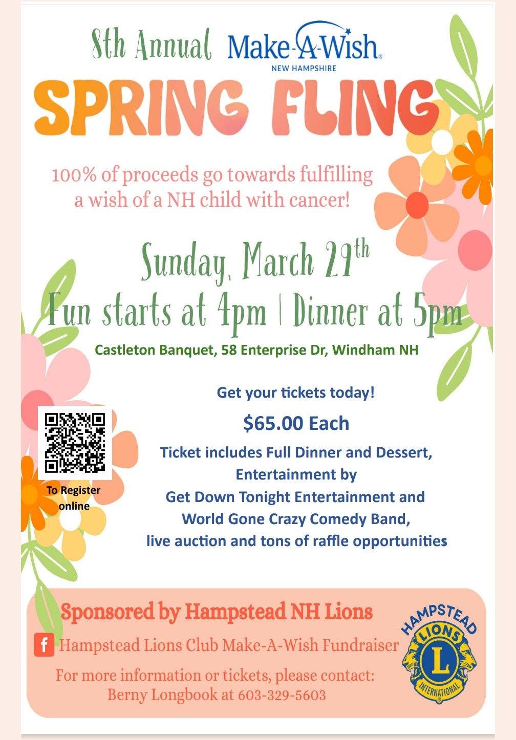 Hampstead Lions Club Annual Make-A-Wish Spring Fling Fundraiser