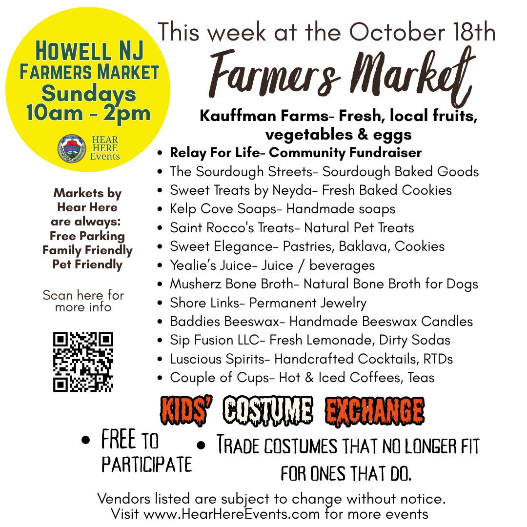 Sunday plans? Meet us at the Howell Farmers Market!