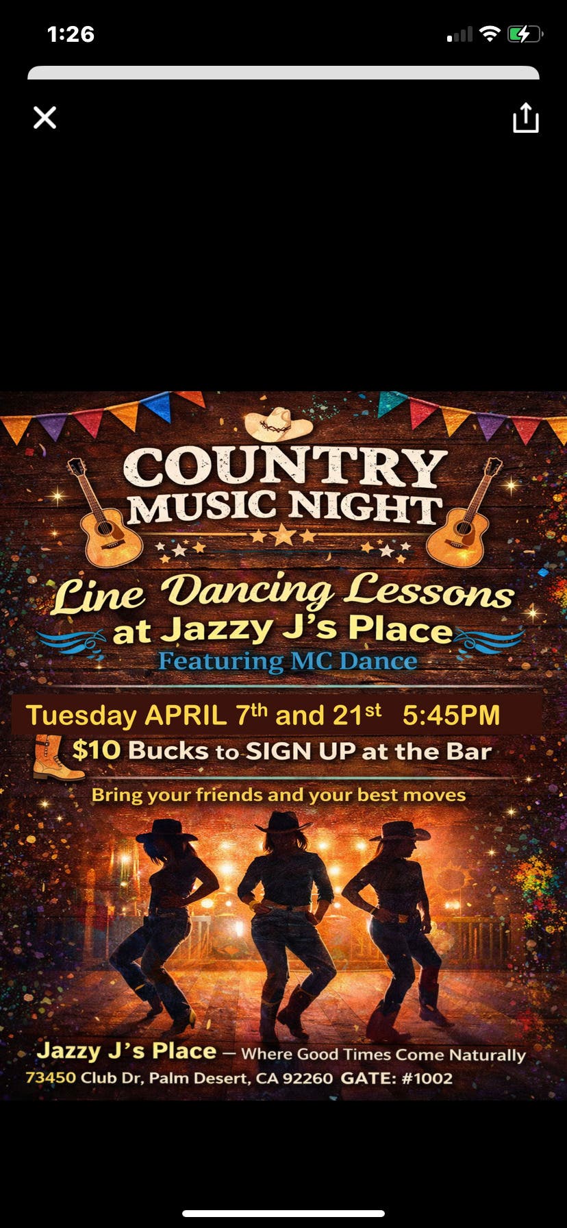 Country Music Night Line Dancing Lessons