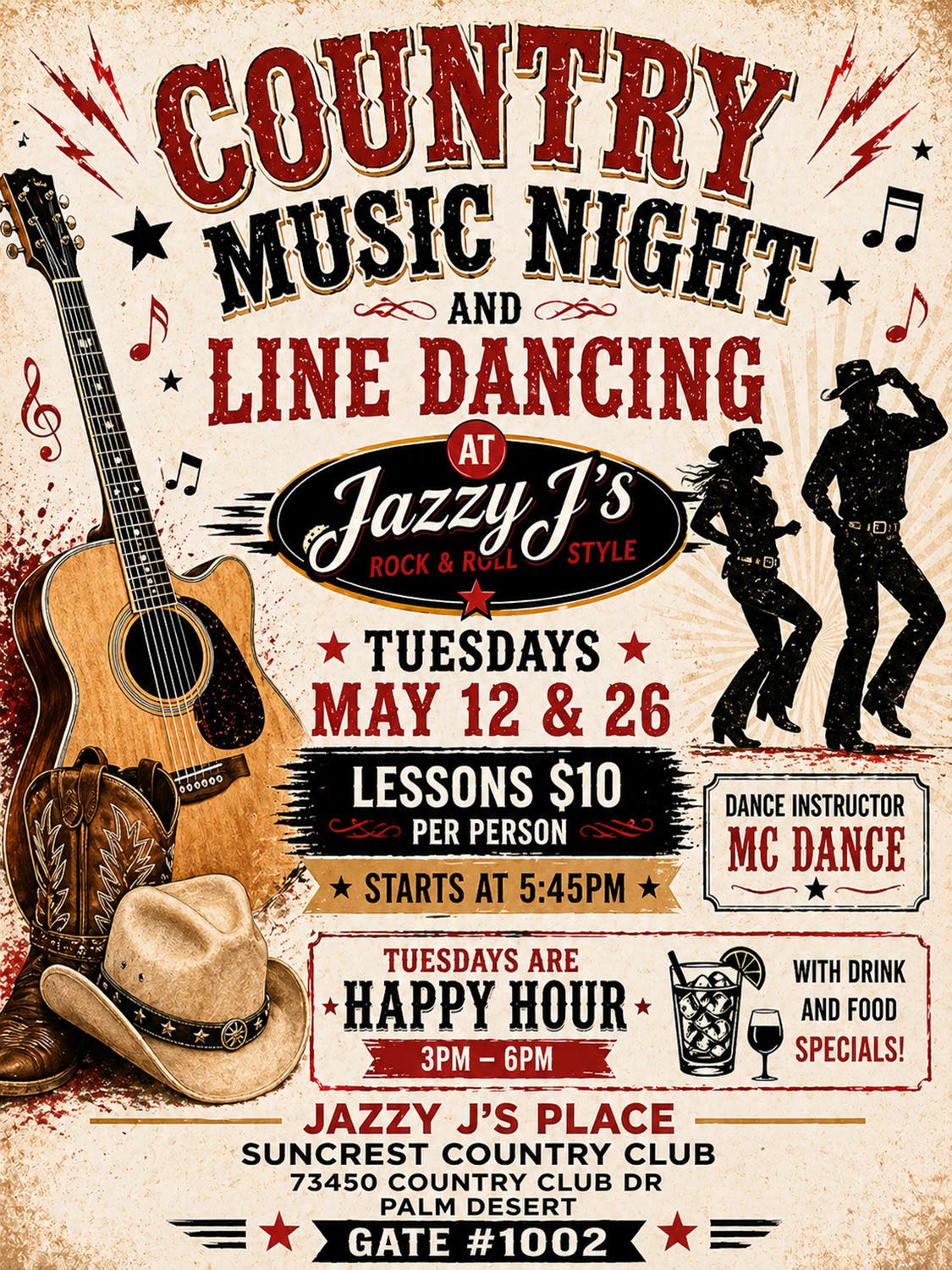 Country Music Night Line Dancing Lessons