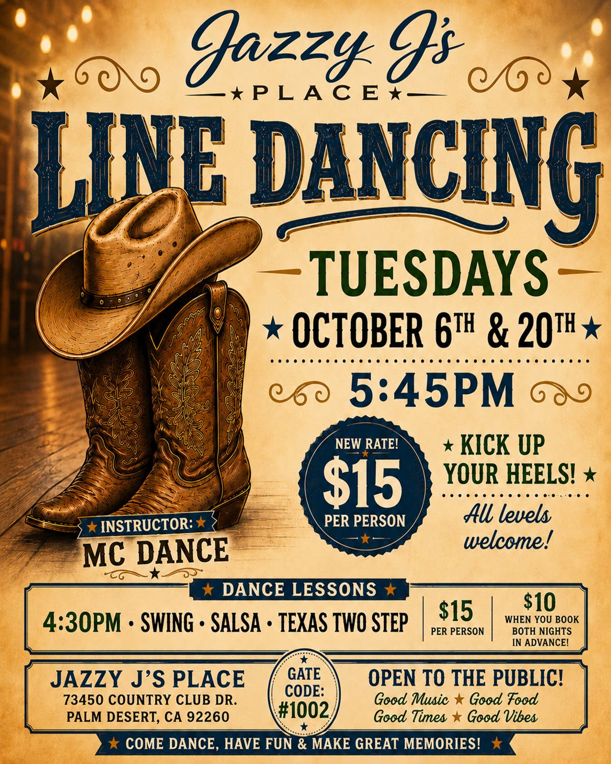 Swing, Two Step & Line Dance Lessons 