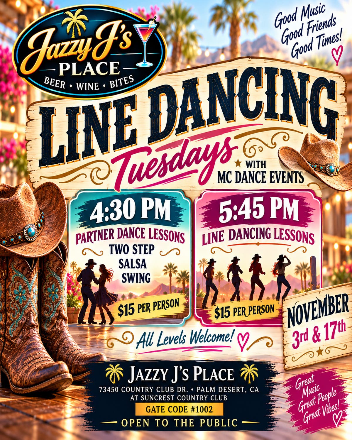 Line Dancing , Swing & Texas Two Step Lessons 