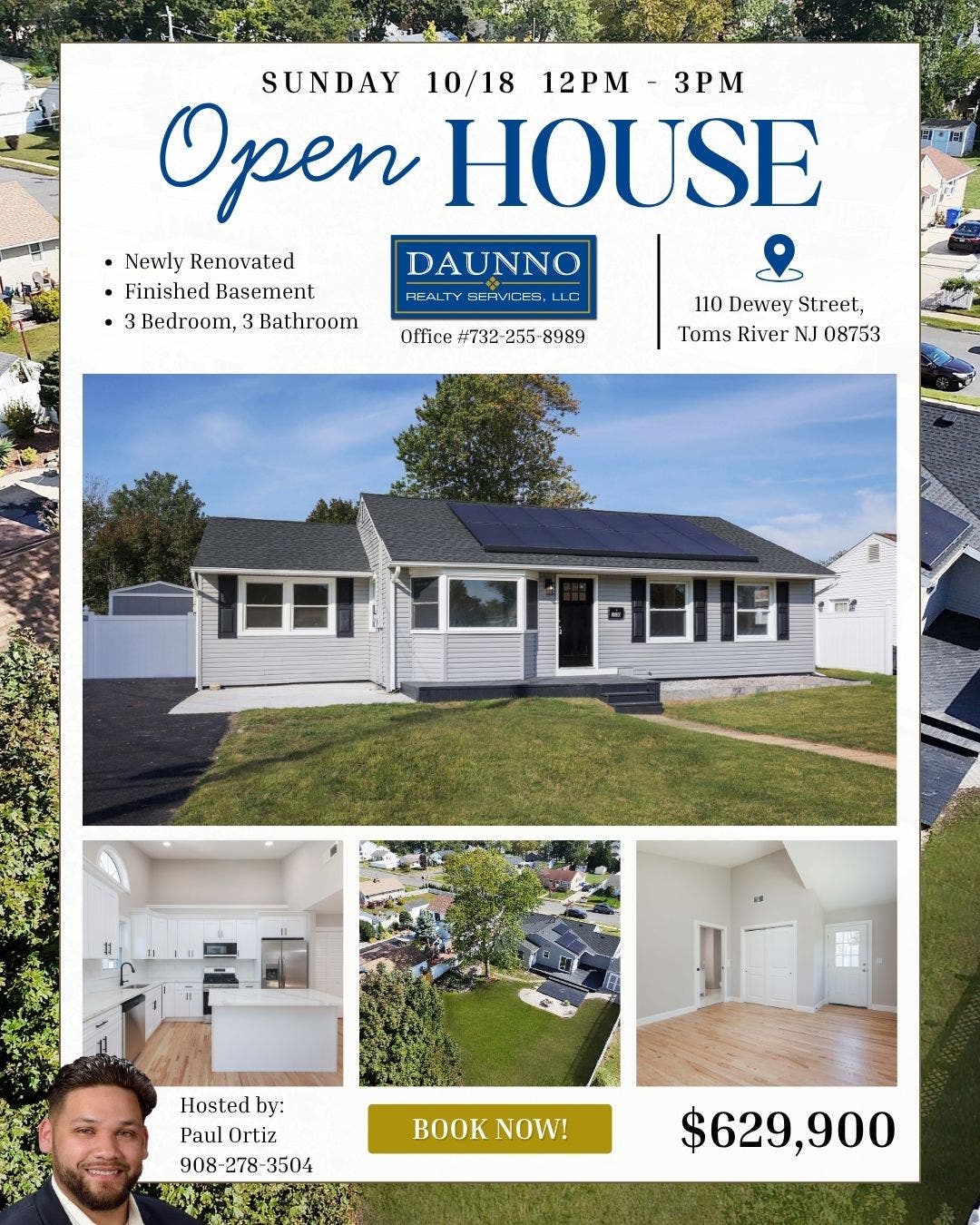 Open House TOMS RIVER 10/18 12-3PM