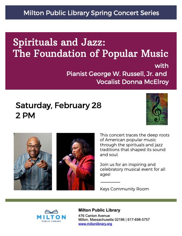 Concert with Vocalist Donna McElroy and Pianist George Russell - "Spirituals and Jazz"
