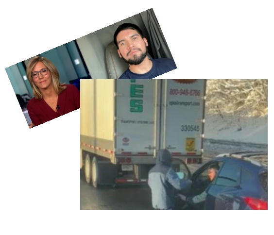 Trucker Jean-Carlo Gachet with CNN's Alisyn Camerota.

