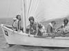 JFK Jr. on a Hurricane Island, Maine, Outward Bound pulling boat in 1977.