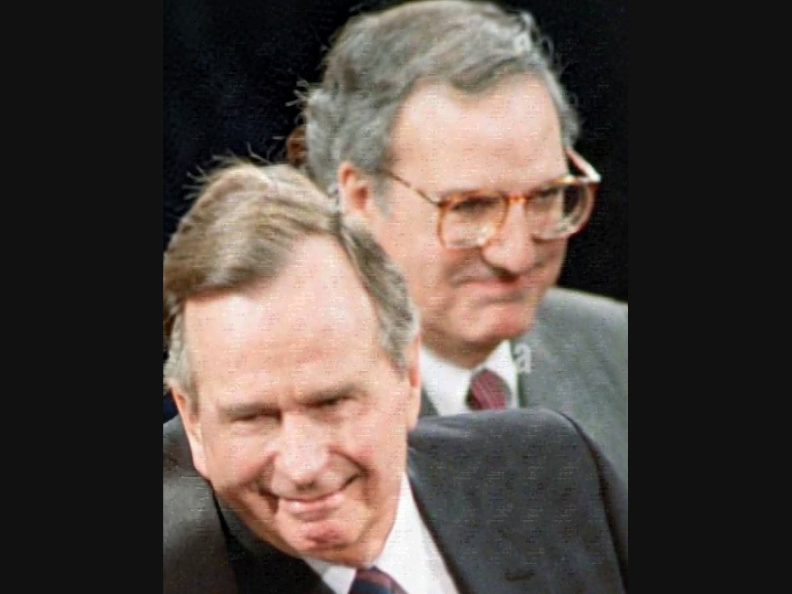 President Bush , U.S.Sen. George Mitchell, in their heyday. Who's smiling now?
