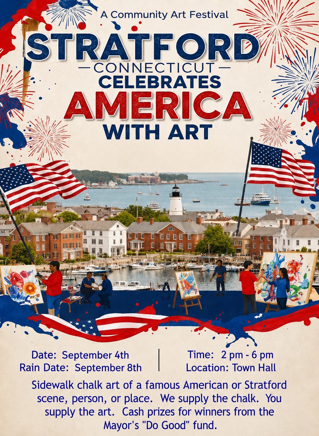 Stratford Celebrates America at 250 with Chalk Art