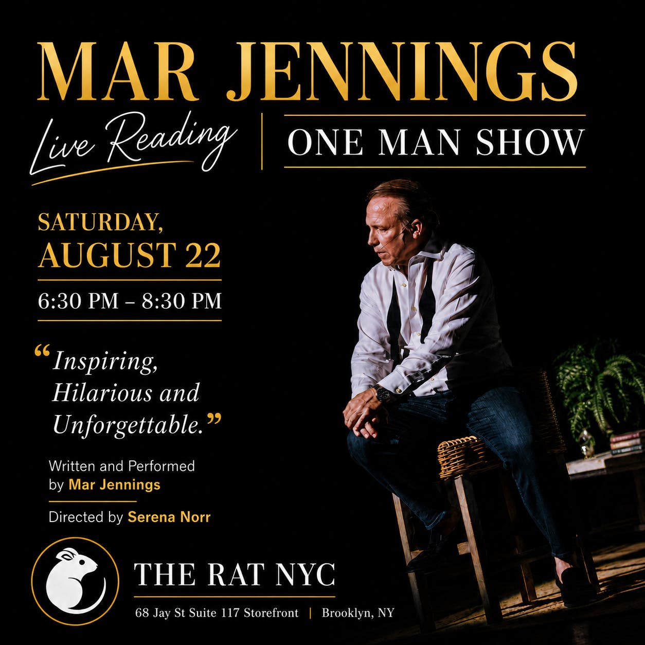 Mar Jennings: ONE MAN SHOW – Live Reading