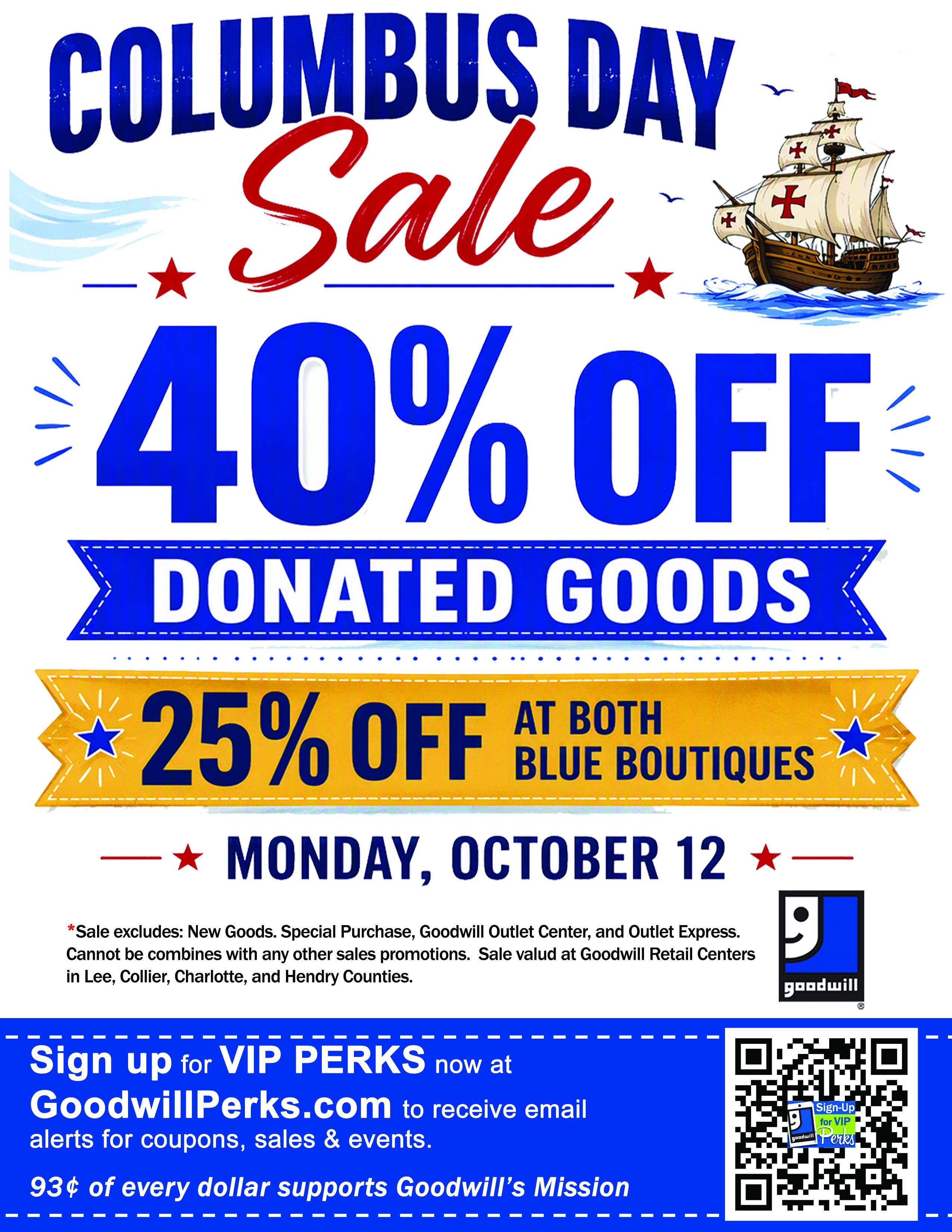 Goodwill Columbus Day Sale