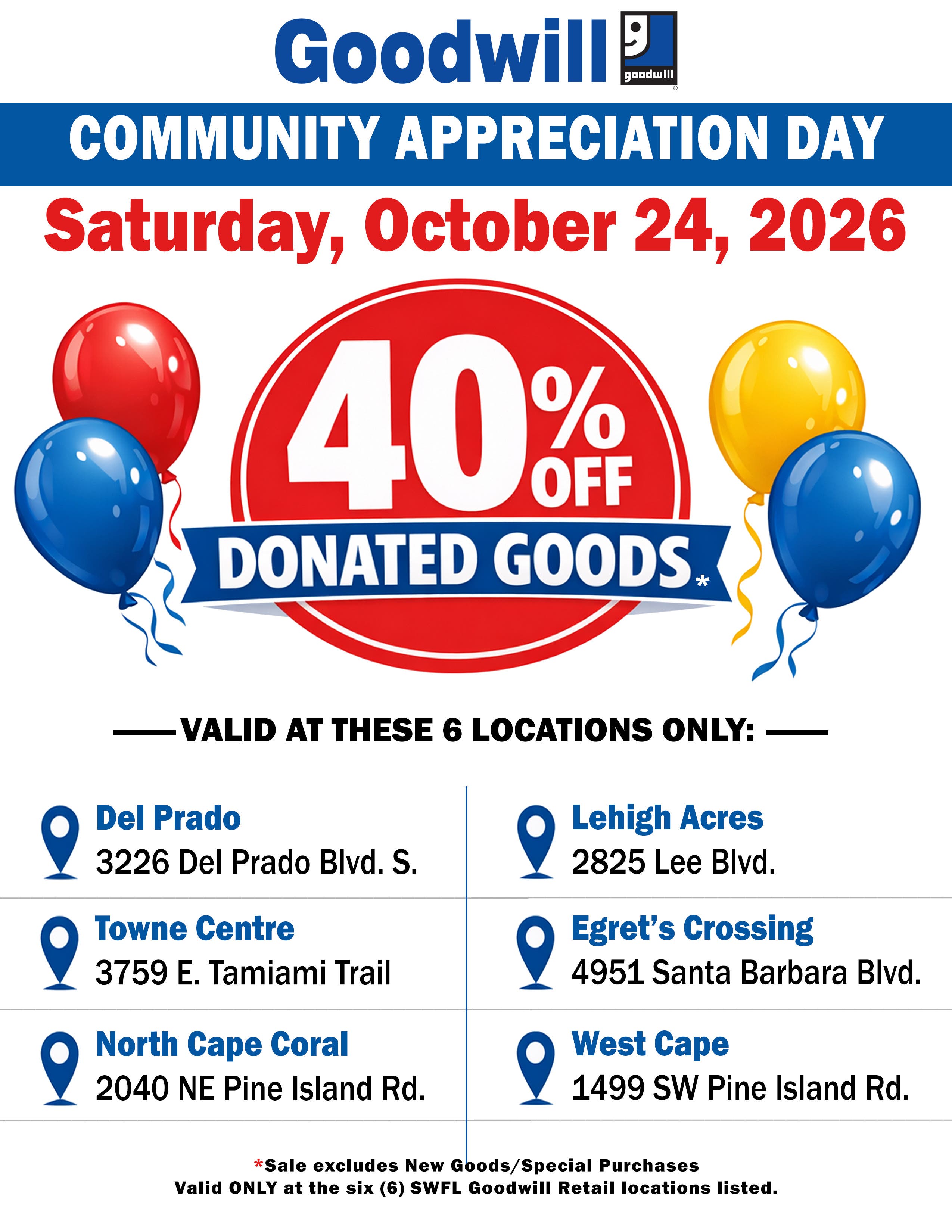 Goodwill Community Appreciation Day Sale