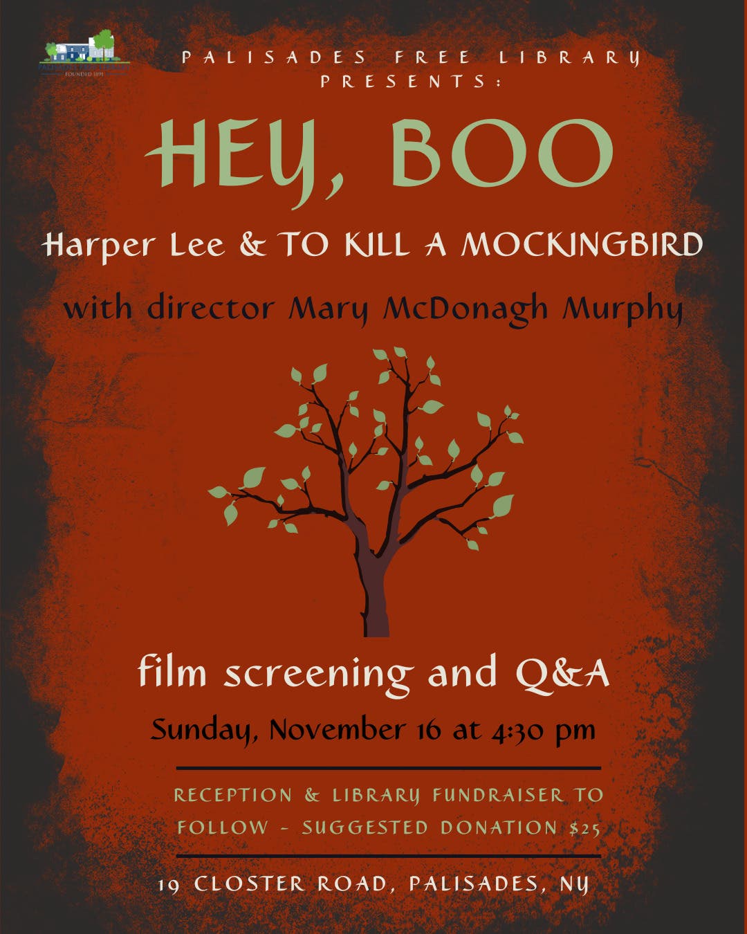 Film Screening & Director Talk: Hey, Boo: Harper Lee and To Kill a Mockingbird