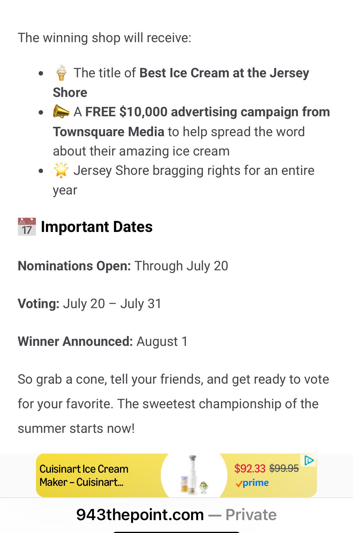 Jersey Shore Ice Cream Playoffs