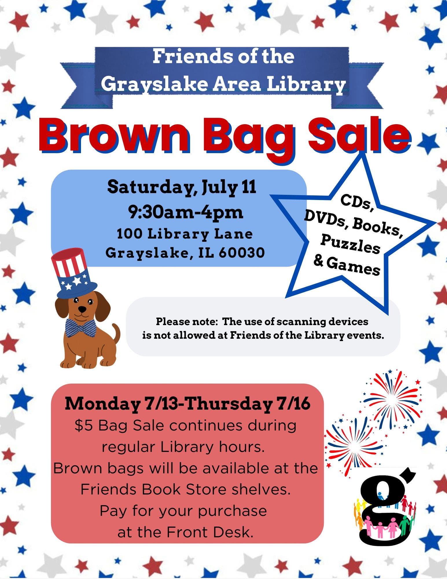 $5 Brown Bag Book Sale Continues: July 13-16