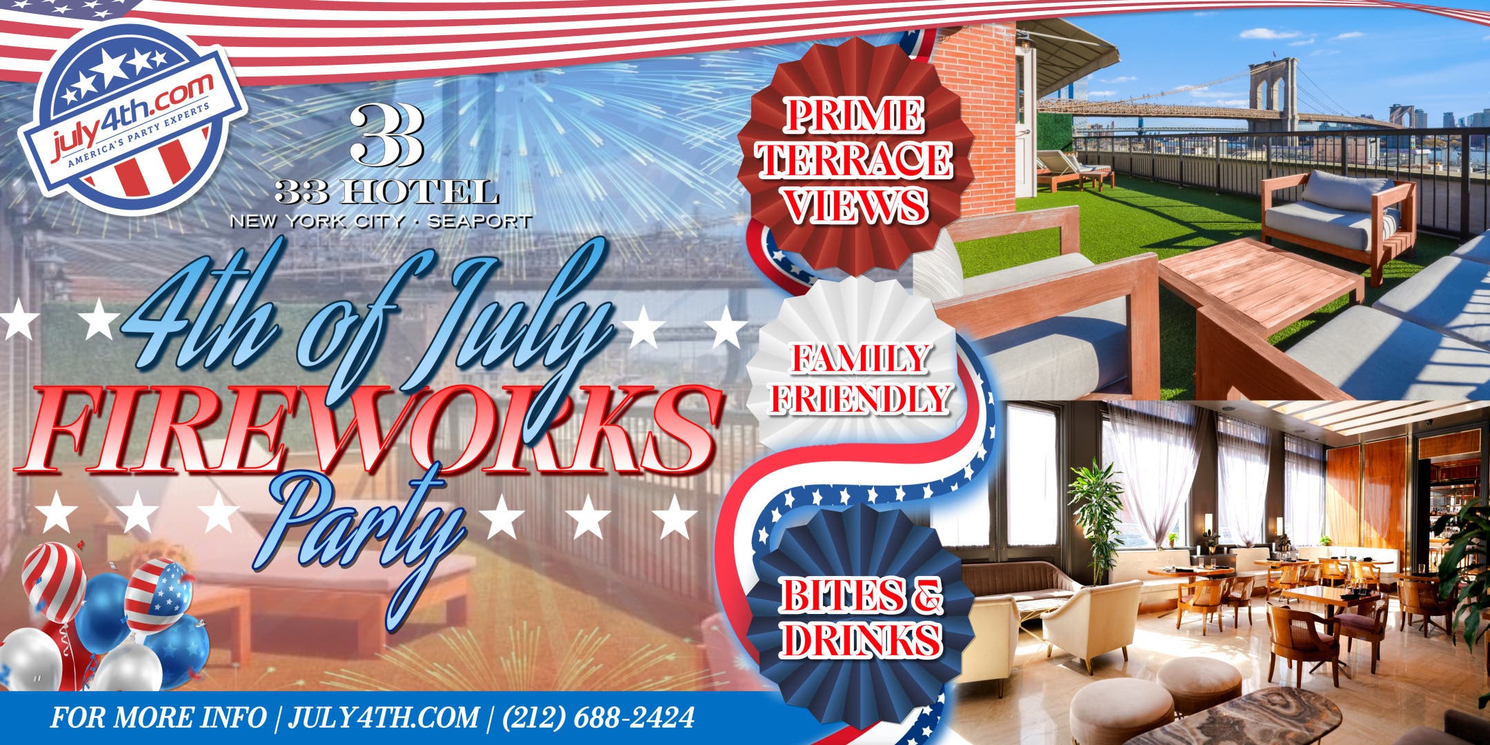 Stars, Stripes & Skyline: The 33 Hotel 4th of July Terrace Party