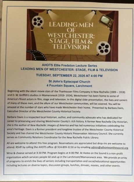 Leading Men from Westchester on Stage and in Films and Television