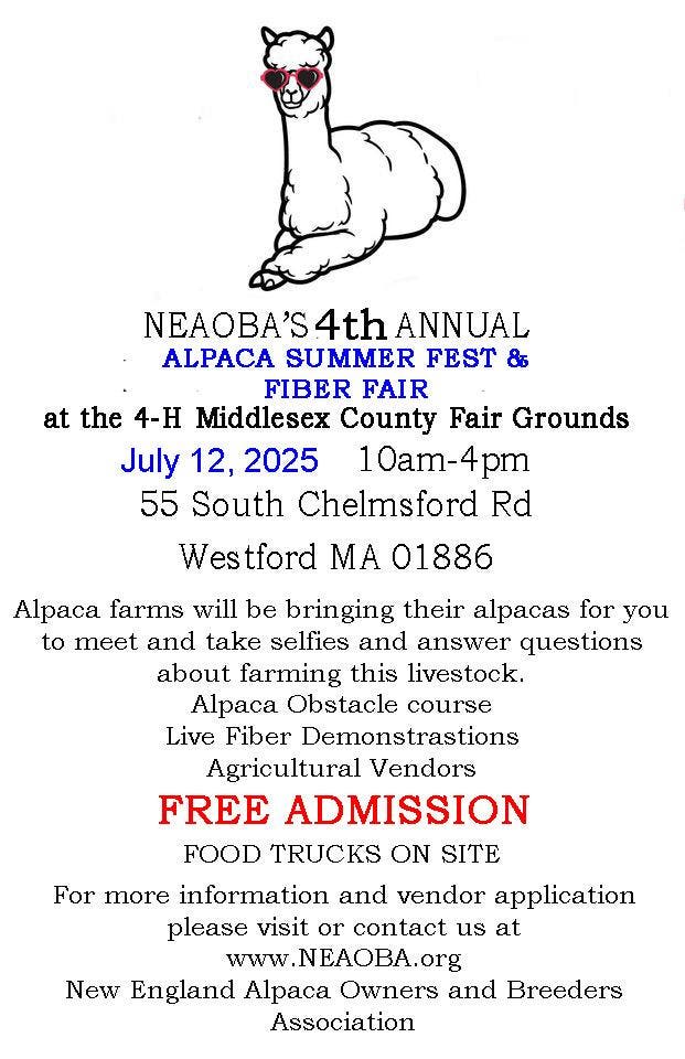 NEAOBA Alpaca Summer Fest & Fiber Fair